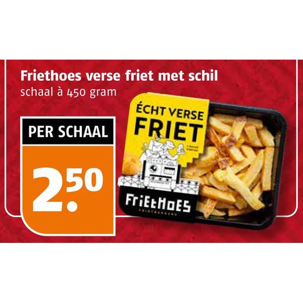Friethoes verse friet met schil