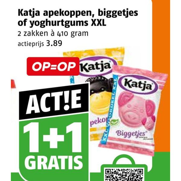 Katja apekoppen, biggetjes of yoghurtgums XXL