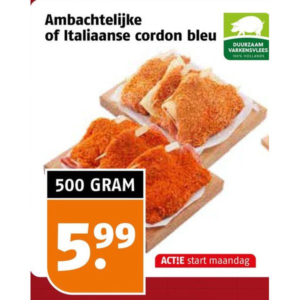 Ambachtelijke of Italiaanse cordon bleu