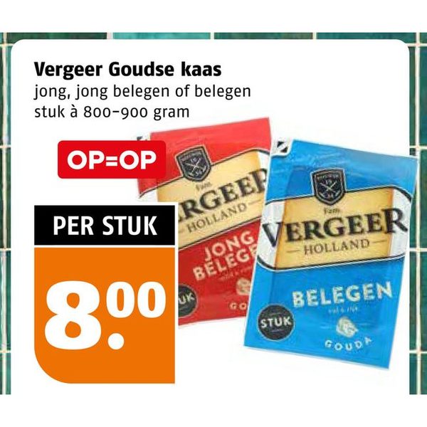 Vergeer Goudse kaas jong, jong belegen of belegen