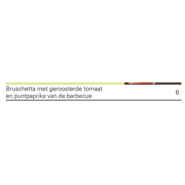 Bruschetta met geroosterde tomaat en puntpaprika van de barbecue