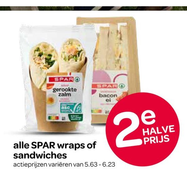 alle SPAR wraps of sandwiches