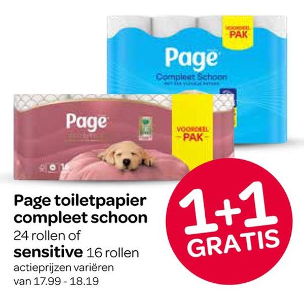 Page toiletpapier compleet schoon