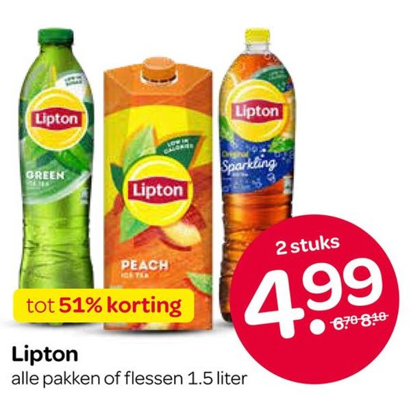 Lipton alle pakken of flessen 1.5 liter