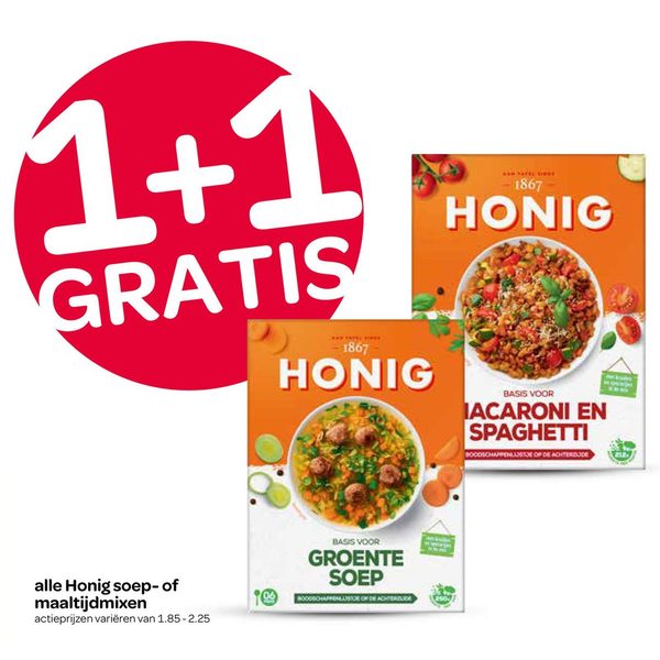alle Honig soep- of maaltijdmixen