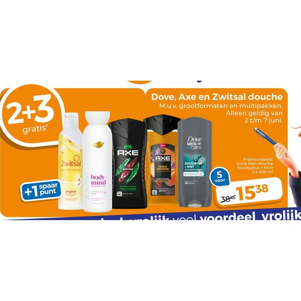 Dove, Axe en Zwitsal douche