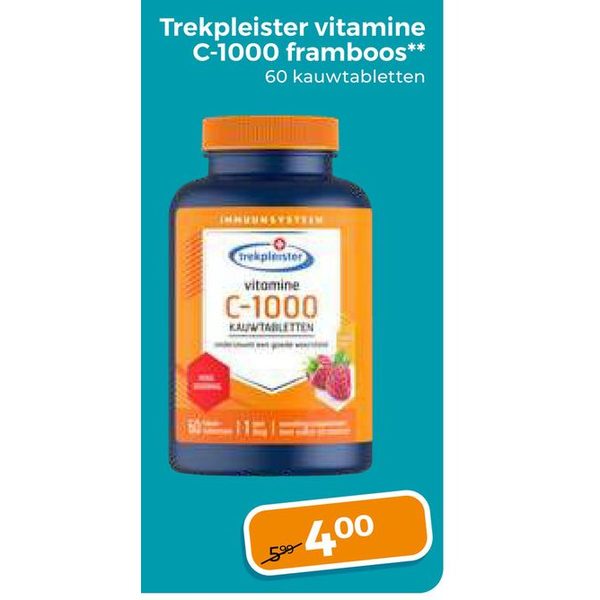 Trekpleister vitamine C-1000 framboos**