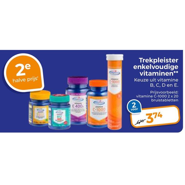 Trekpleister enkelvoudige vitaminen