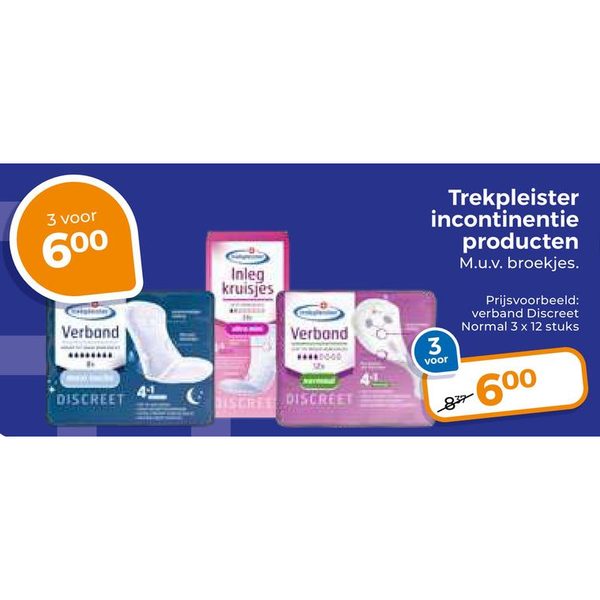 Trekpleister incontinentie producten