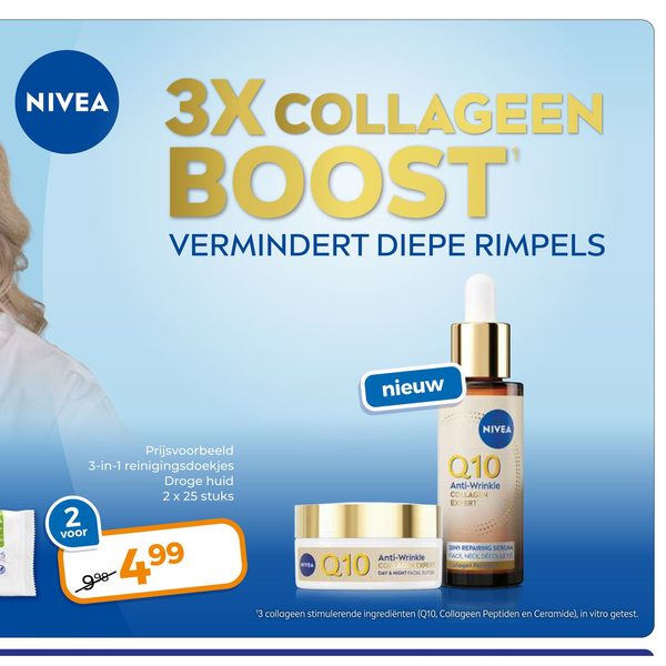 3-in-1 reinigingsdoekjes Droge huid 2 x 25 stuks