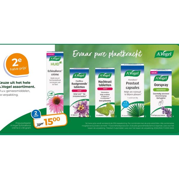 A.Vogel assortiment (o.a. Echinaforce, Passiflora)