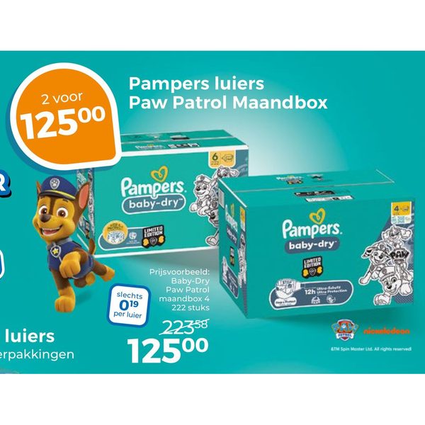 Pampers luiers Paw Patrol Maandbox