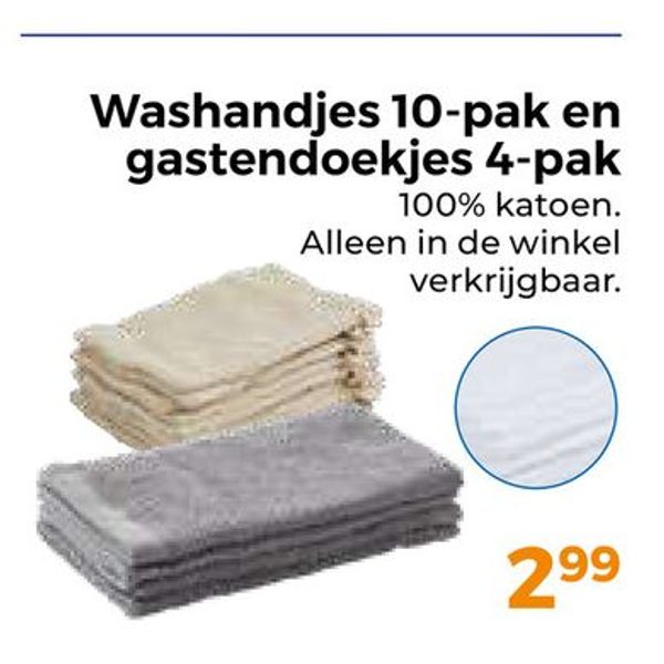 Washandjes 10-pak en gastendoekjes 4-pak