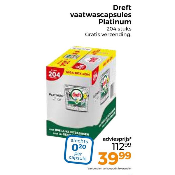 Dreft vaatwascapsules Platinum
