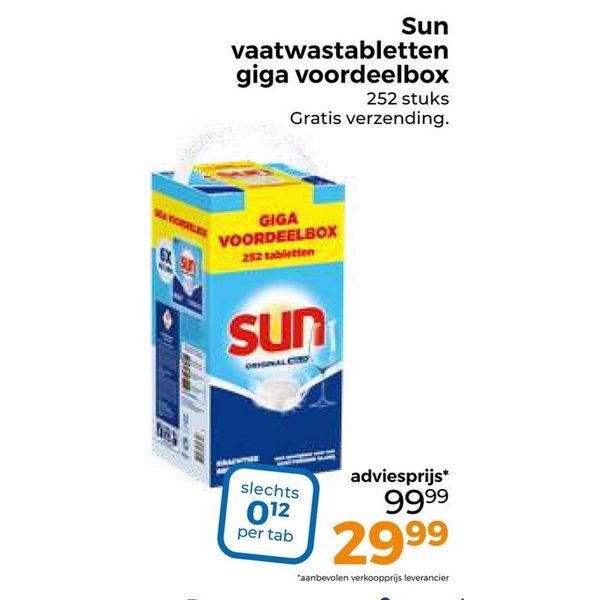 Sun vaatwastabletten giga voordeelbox