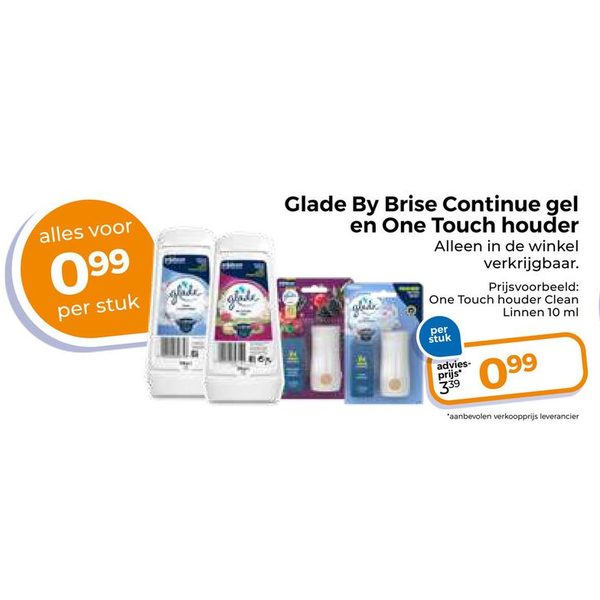Glade By Brise Continue gel en One Touch houder