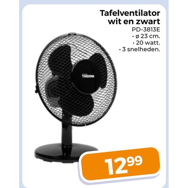 Tafelventilator wit en zwart