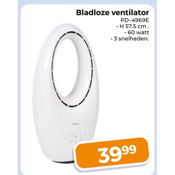 Bladloze ventilator