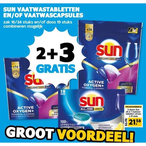 Sun Vaatwastabletten en/of vaatwascapsules