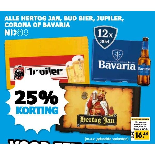 ALLE HERTOG JAN, BUD BIER, JUPILER, CORONA OF BAVARIA
