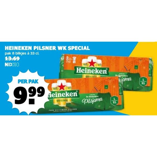 HEINEKEN PILSNER WK SPECIAL pak 8 blikjes