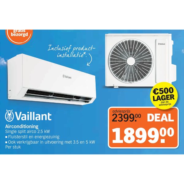 Vaillant Airconditioning Single split airco 2.5 kW