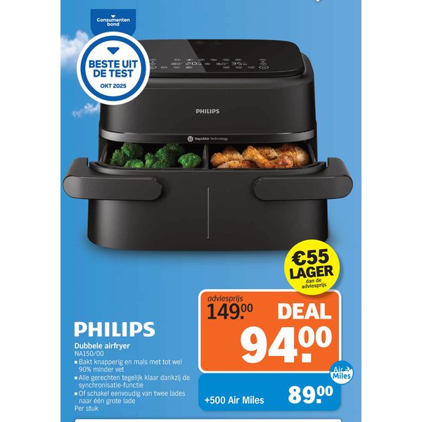 Dubbele airfryer NA150/00