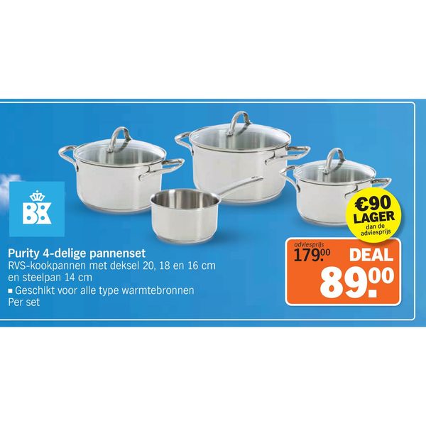 Purity 4-delige pannenset