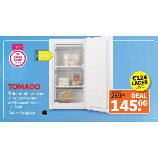 Tafelmodel vriezer TFT4702W