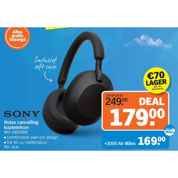 Sony Noise cancelling koptelefoon WH-1000XM5