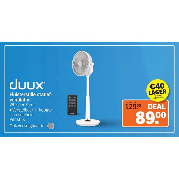 Fluisterstille statiefventilator