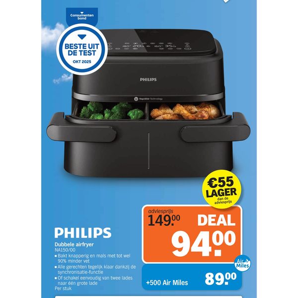 PHILIPS Dubbele airfryer NA150/00