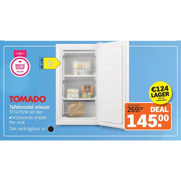 Tafelmodel vriezer TFT4702W