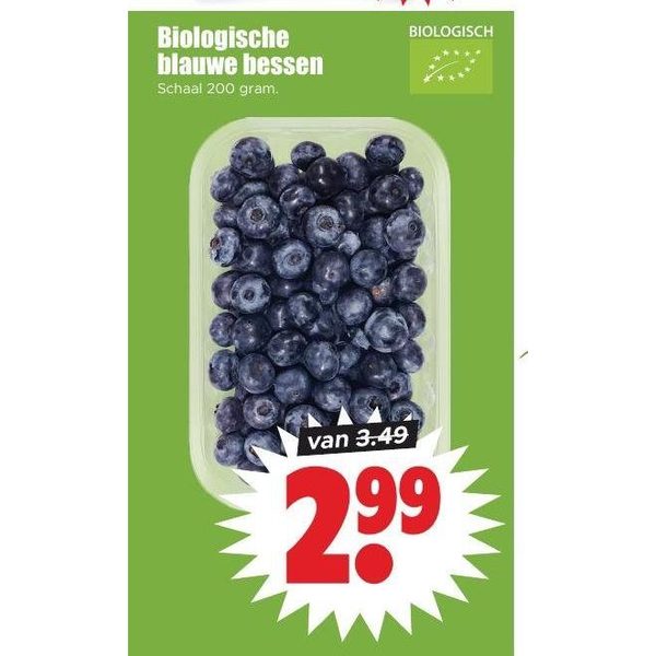 Biologische blauwe bessen