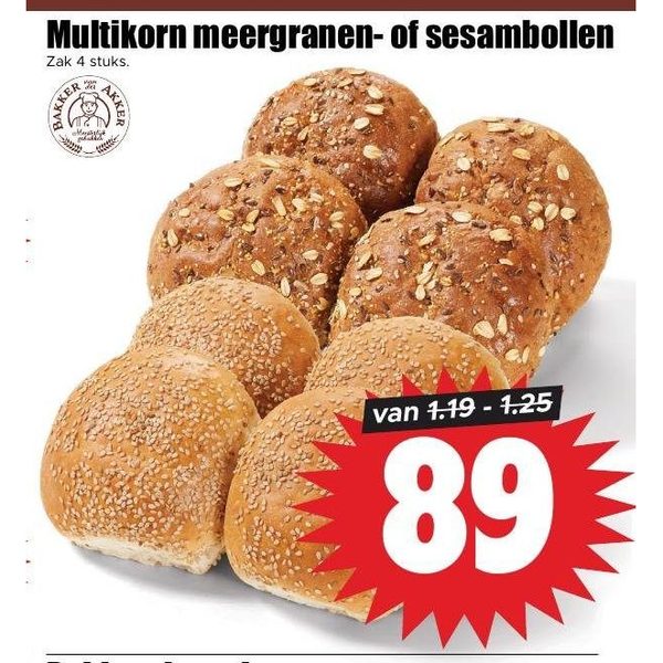Multikorn meergranen- of sesambollen