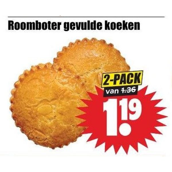 Roomboter gevulde koeken