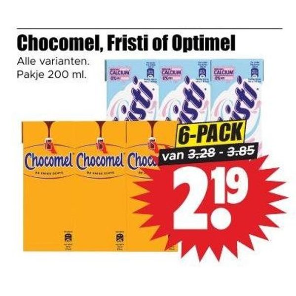 Chocomel, Fristi of Optimel