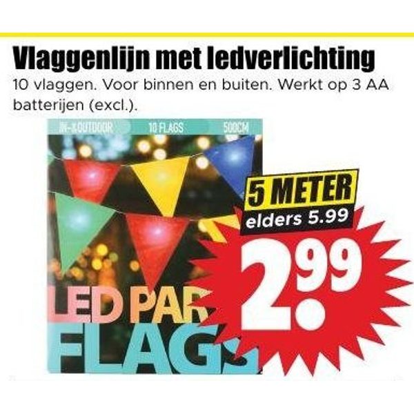 Vlaggenlijn met ledverlichting