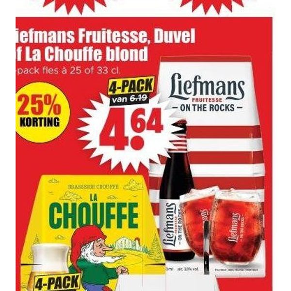 Liefmans Fruitesse, Duvel of La Chouffe blond