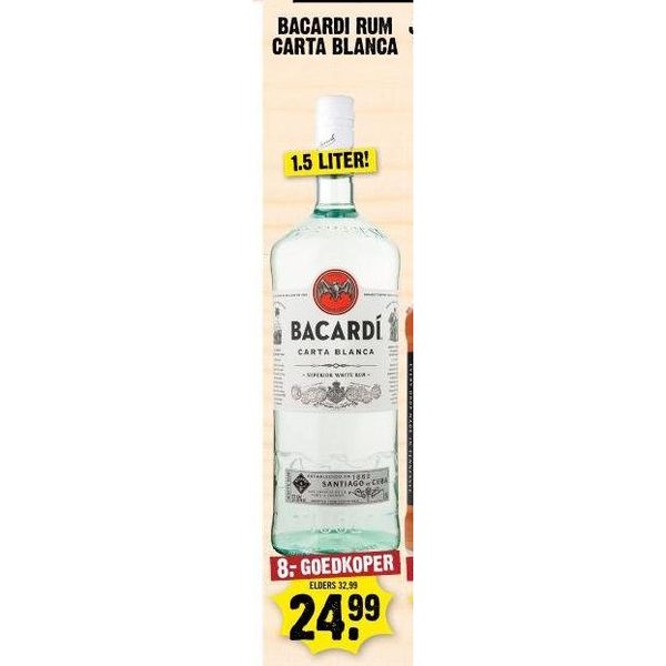 Bacardi Rum Carta Blanca 1.5 Liter
