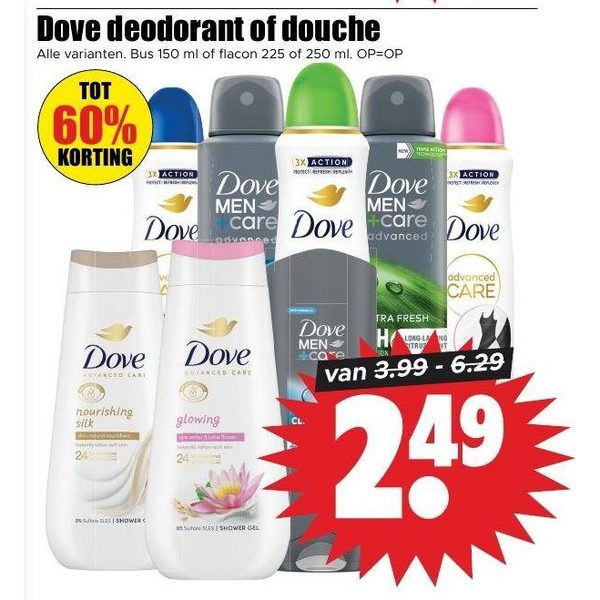Dove deodorant of douche