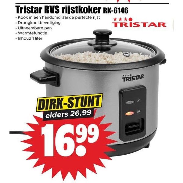Tristar RVS rijstkoker RK-6146
