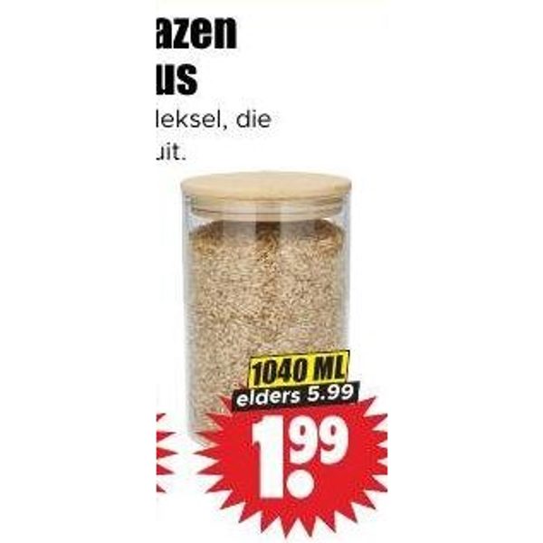 Enrico glazen bewaarbus 1040 ML