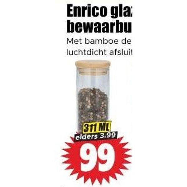 Enrico glazen bewaarbus 311 ML