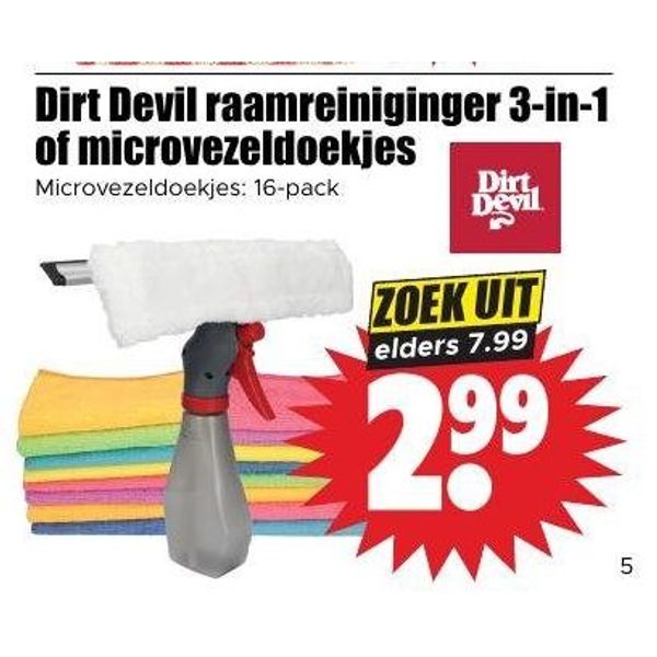 Dirt Devil raamreiniginger 3-in-1 of microvezeldoekjes