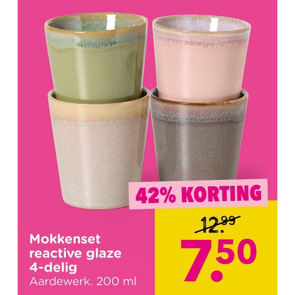 Mokkenset reactive glaze 4-delig