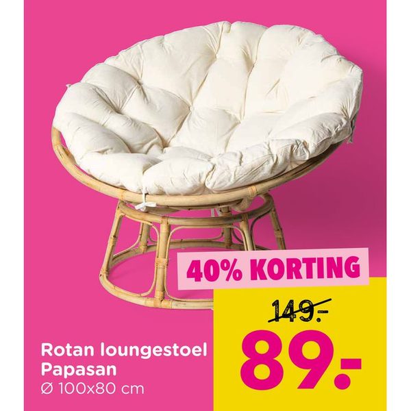 Rotan loungestoel Papasan