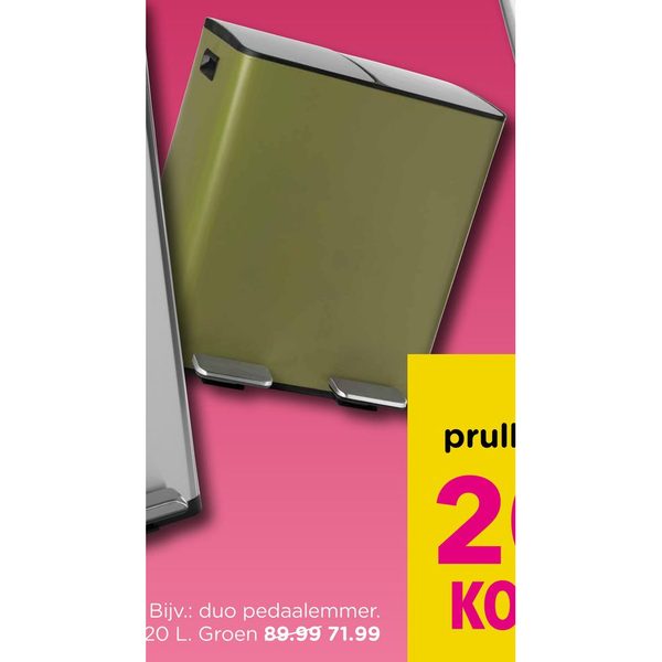 duo pedaalemmer. 2x20 L. Groen