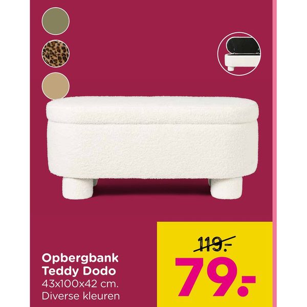 Opbergbank Teddy Dodo