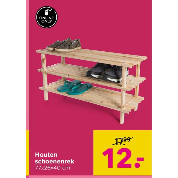 Houten schoenenrek
